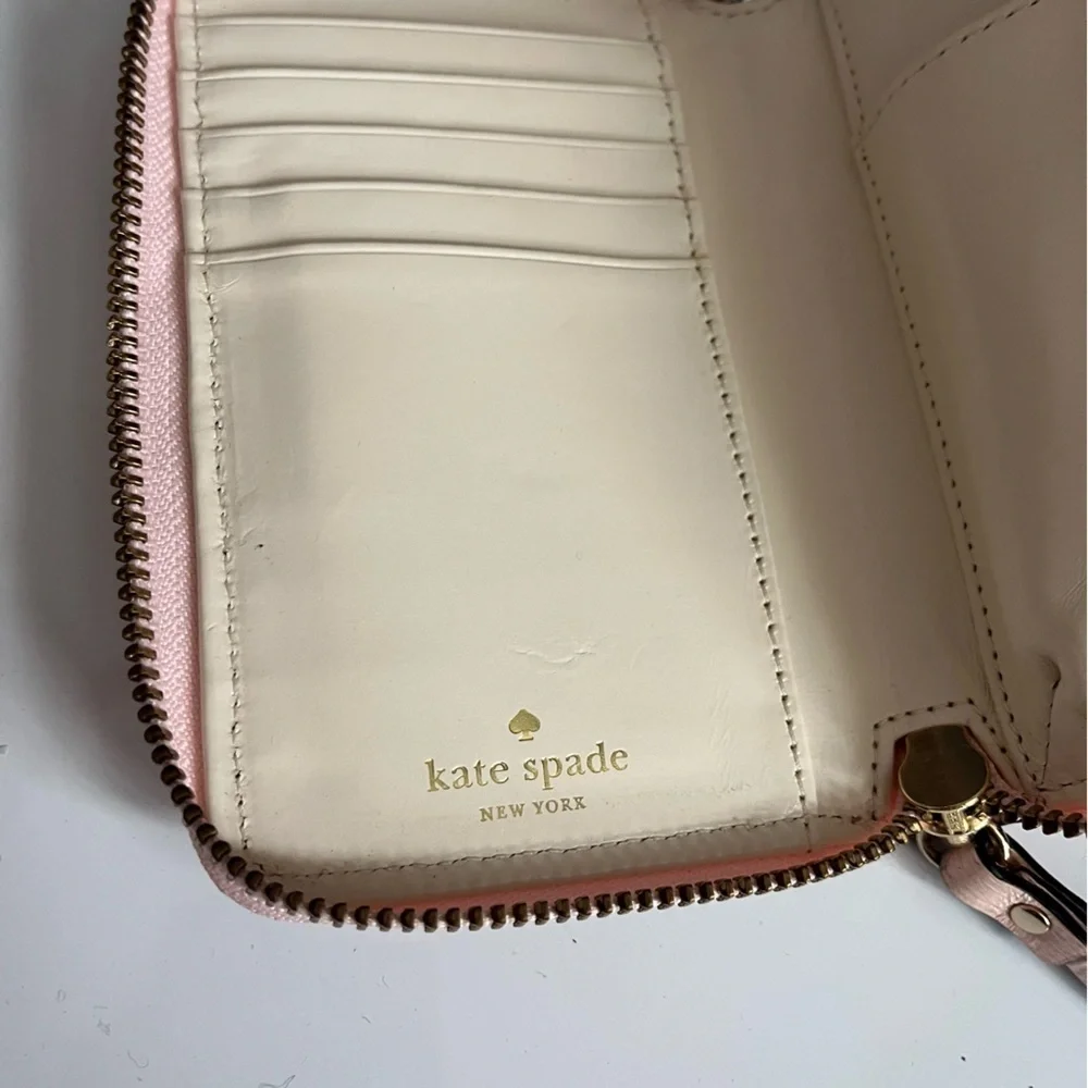 Kate Spade • Pink Bow Wallet / Phone Holder Wristlet